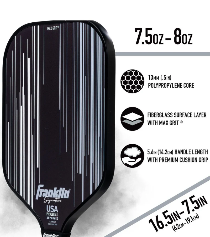Franklin Signature Series Fiberglass Pro Pickleball Paddle Black - Image 3