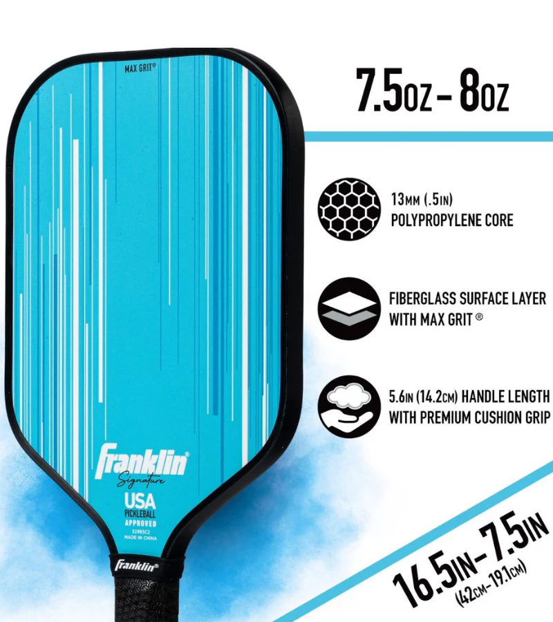 Franklin Signature Series Fiberglass Pro Pickleball Paddle Blue - Image 3