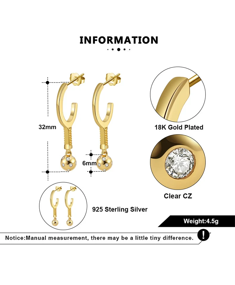 Pickleball Ball & Paddles Gold Hoopla Earrings - Image 4