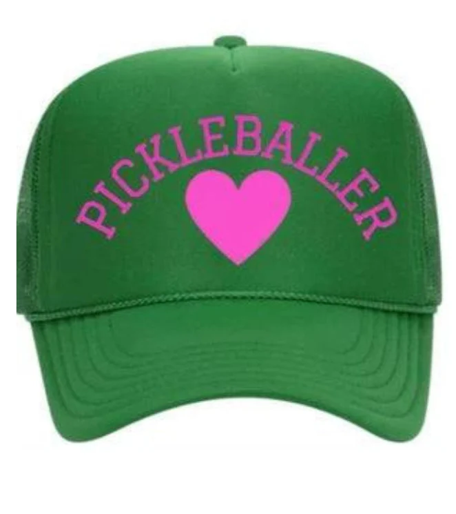 Pickleballer Trucker Hat with Heart Design - Image 3