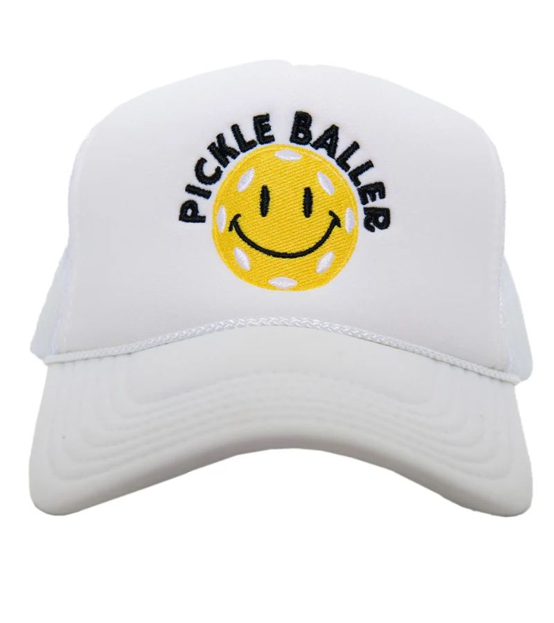Pickle Baller Smiley Face Trucker Hat - Image 4