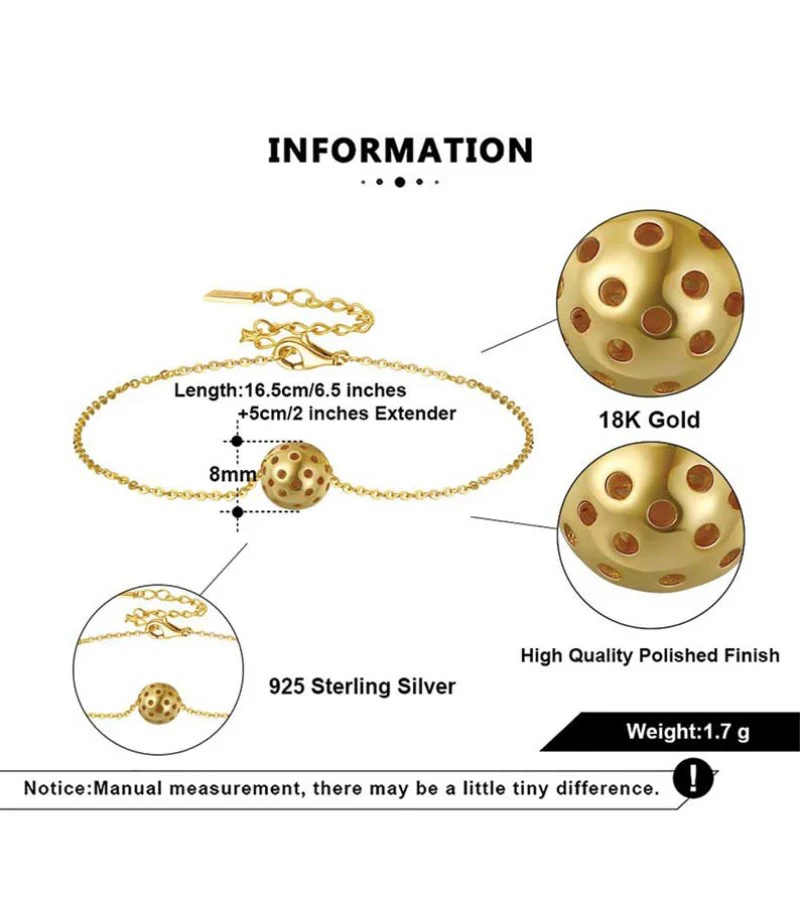 Picklebelle Baby Belle Pickleball Gold Bracelet - Image 4