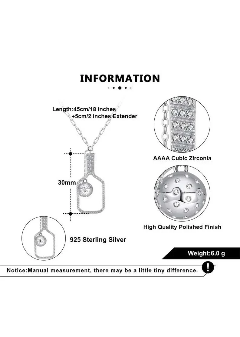 PickleBelle Volley Plus Silver Necklace - Image 4