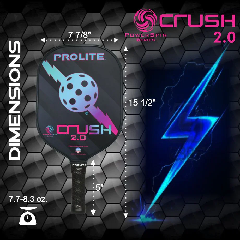 Prolite Crush PowerSpin 2.0 Pickleball Paddle - Surf - Image 3
