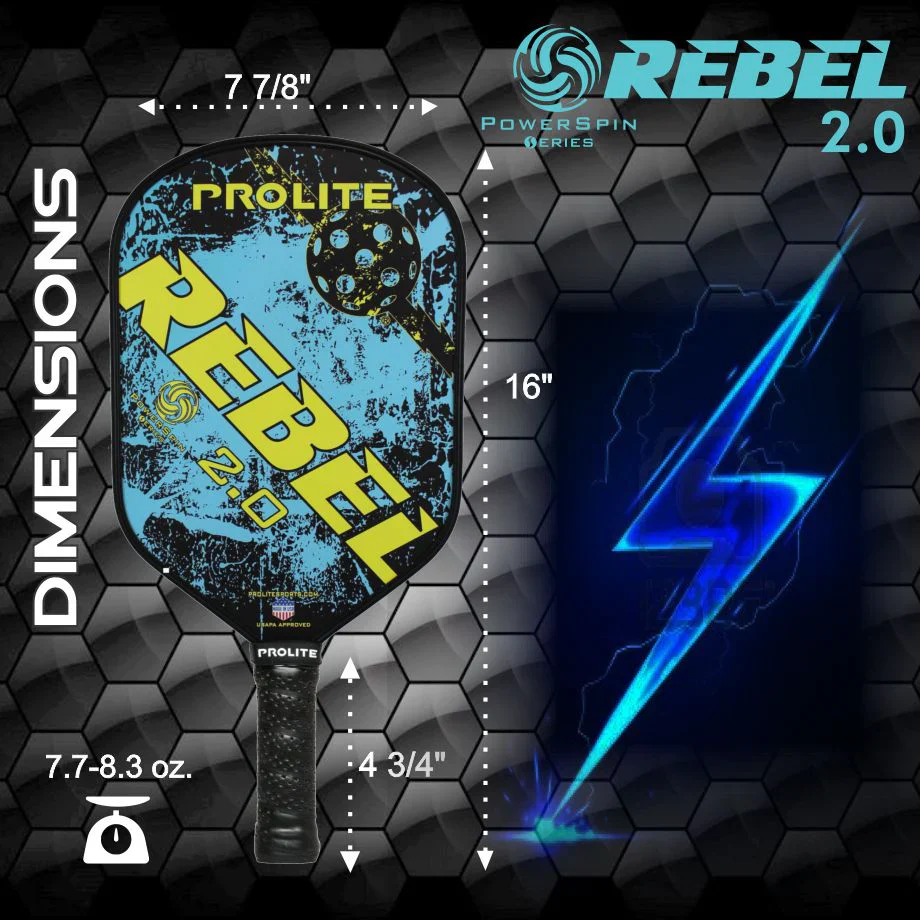 Prolite Rebel PowerSpin 2.0 Pickleball Paddle - Image 5
