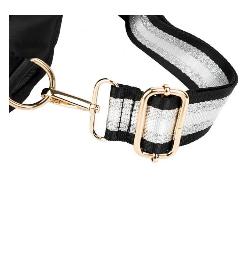 Quilted Designer Pickleball Sling Bag - Black - Image 3