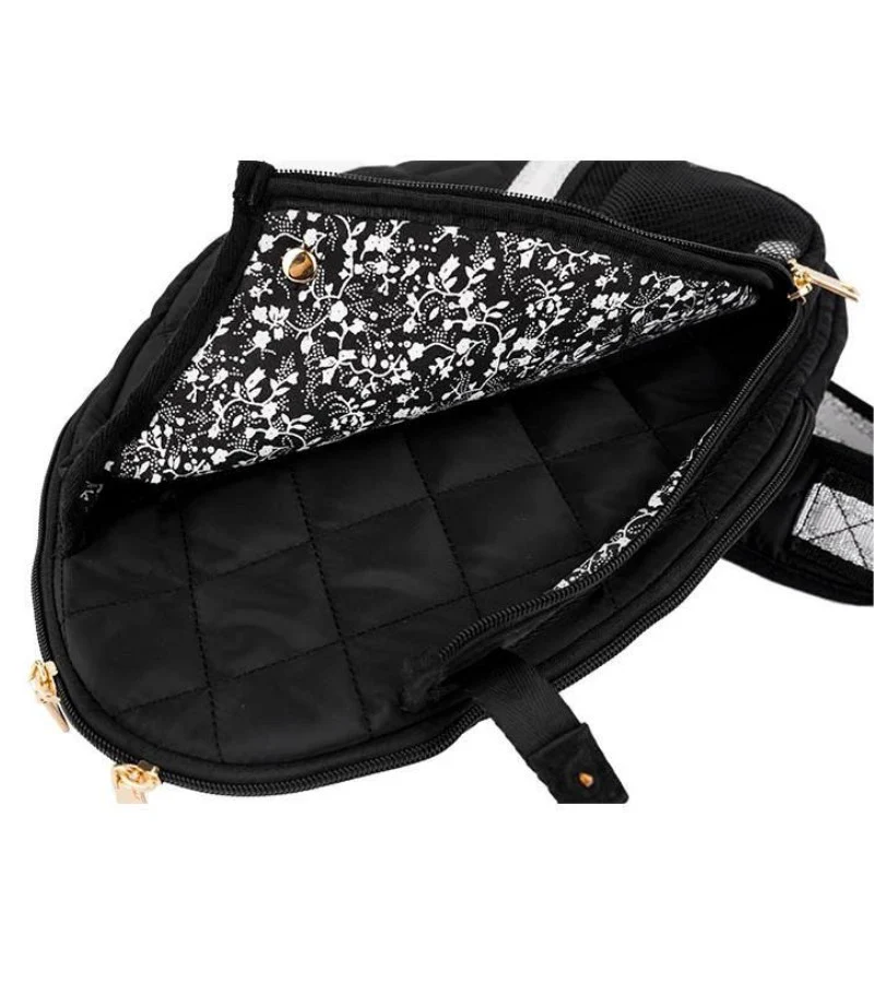 Quilted Designer Pickleball Sling Bag - Black - Image 4